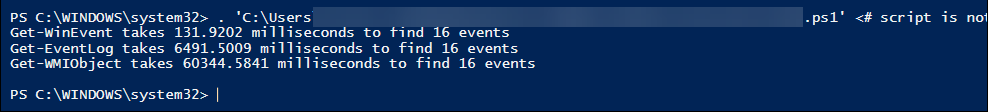 Measure cmdlets to search Event Logs